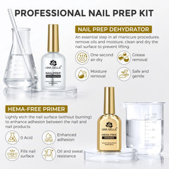 Nail prep set for gel polish and acrylic nails packaging