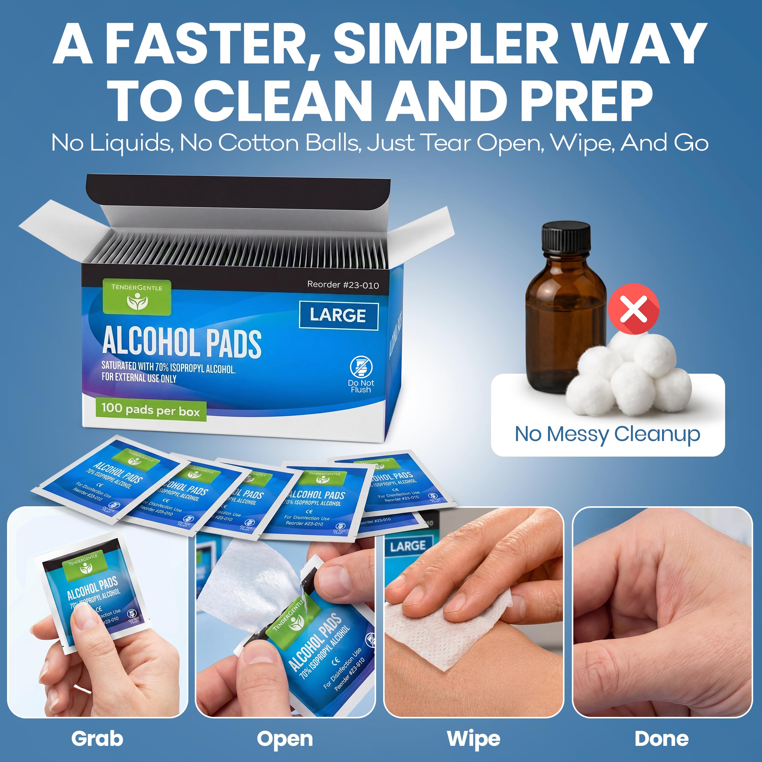 Nails prep alcohol wipe for manicure