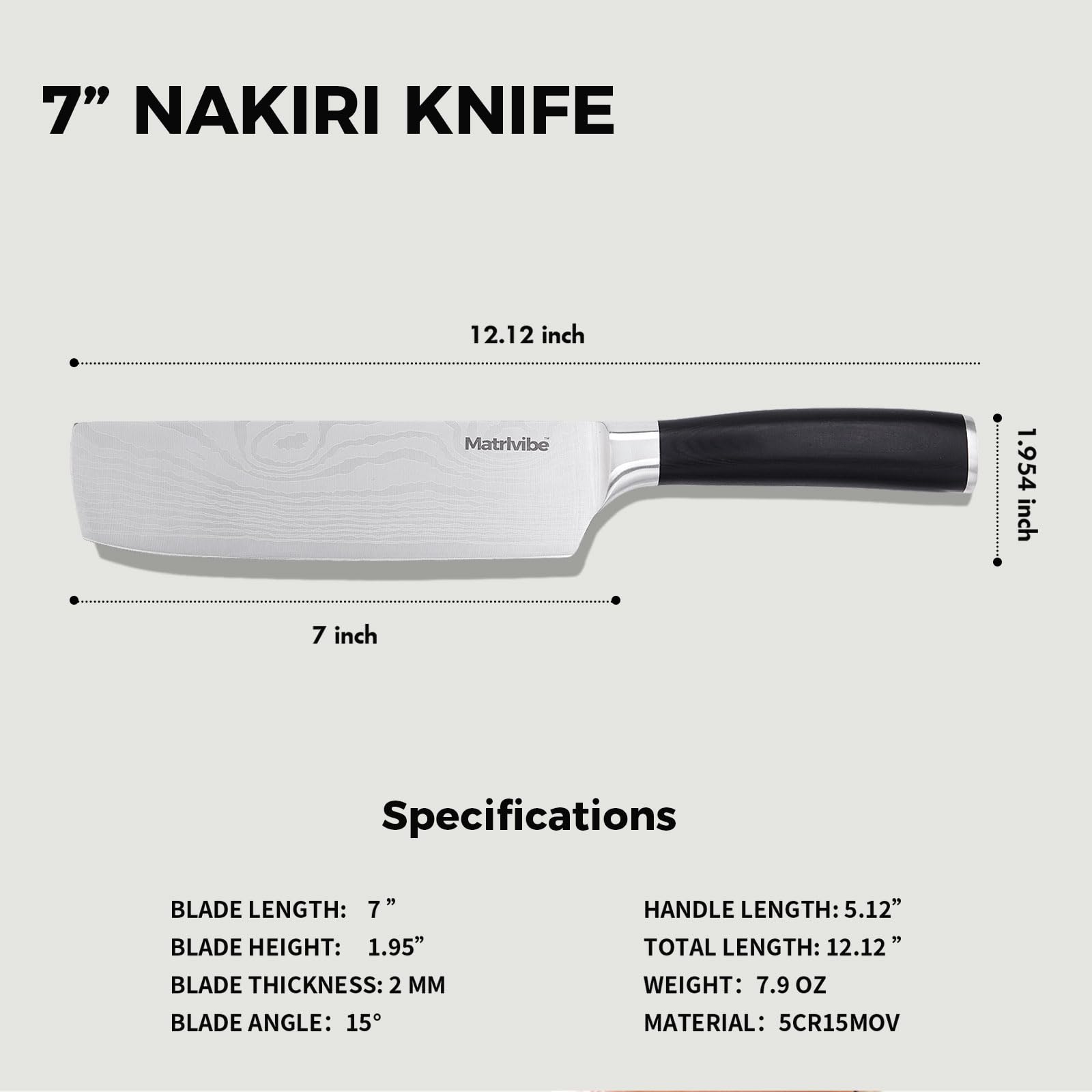 5Cr15mov high-carbon steel blade hand-sharpened 15 degrees