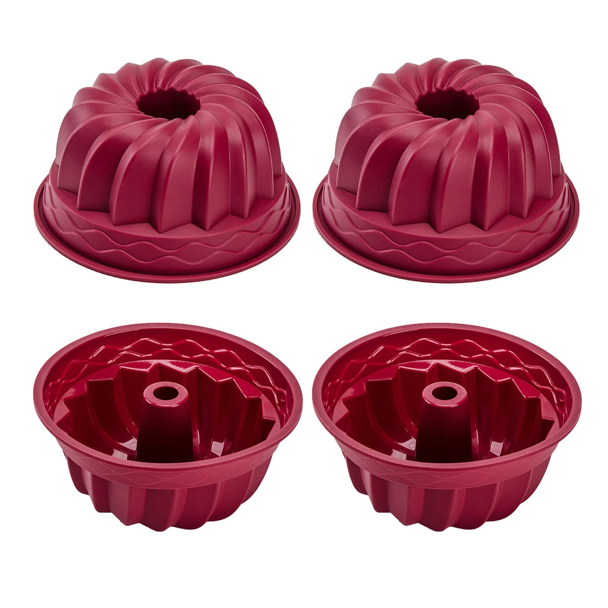 Nalchois 4inch silicone mini cake pan set of 4