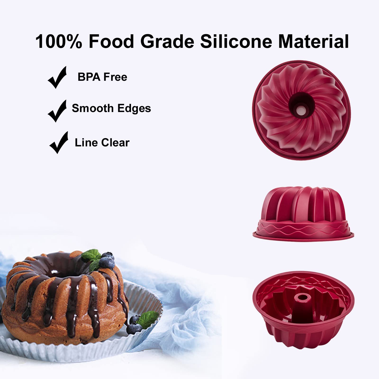 BPA free silicone bakeware Nalchois for baking desserts