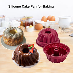 Nalchois four piece silicone bakeware pans for mini cakes