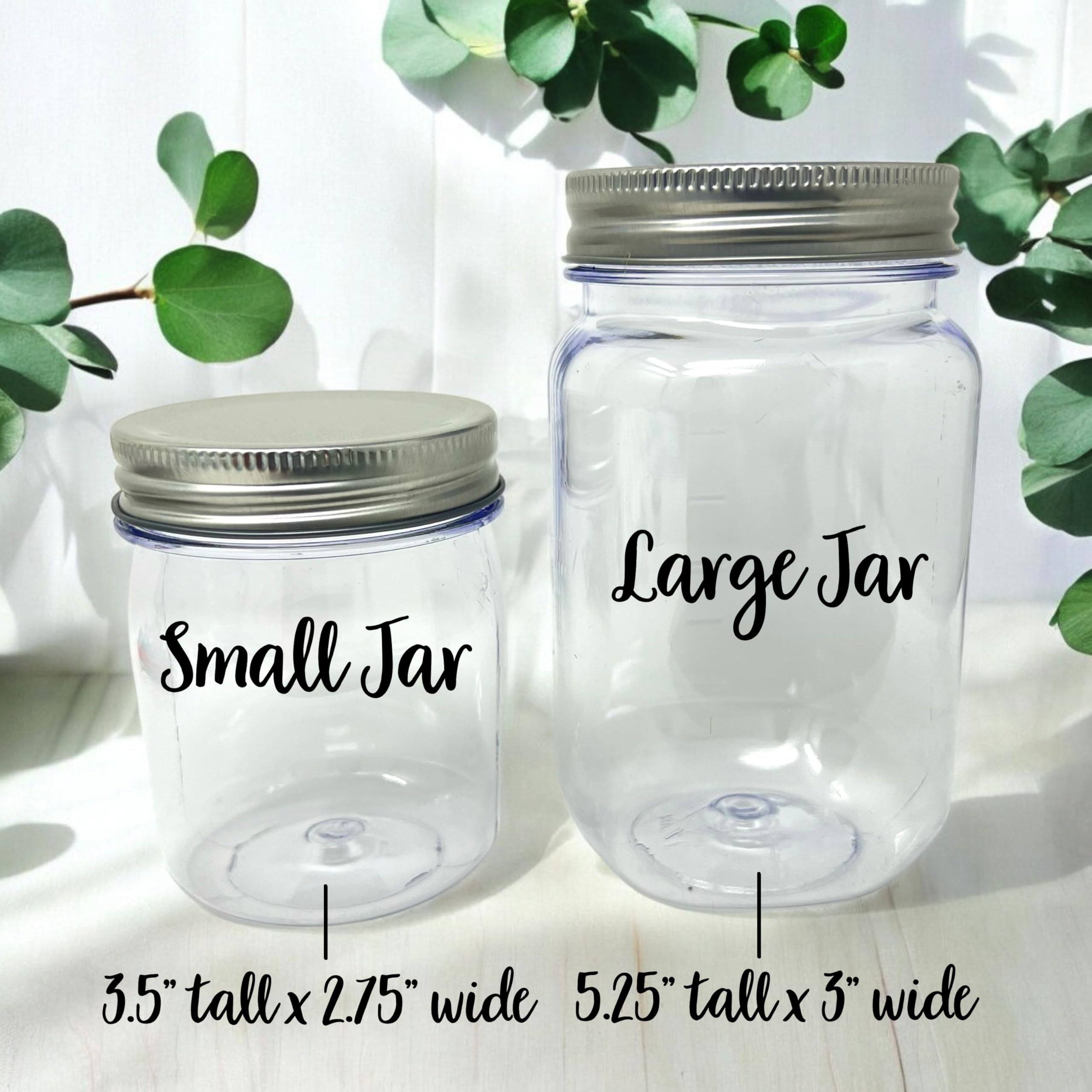 Custom name tag on keepsake jar close up