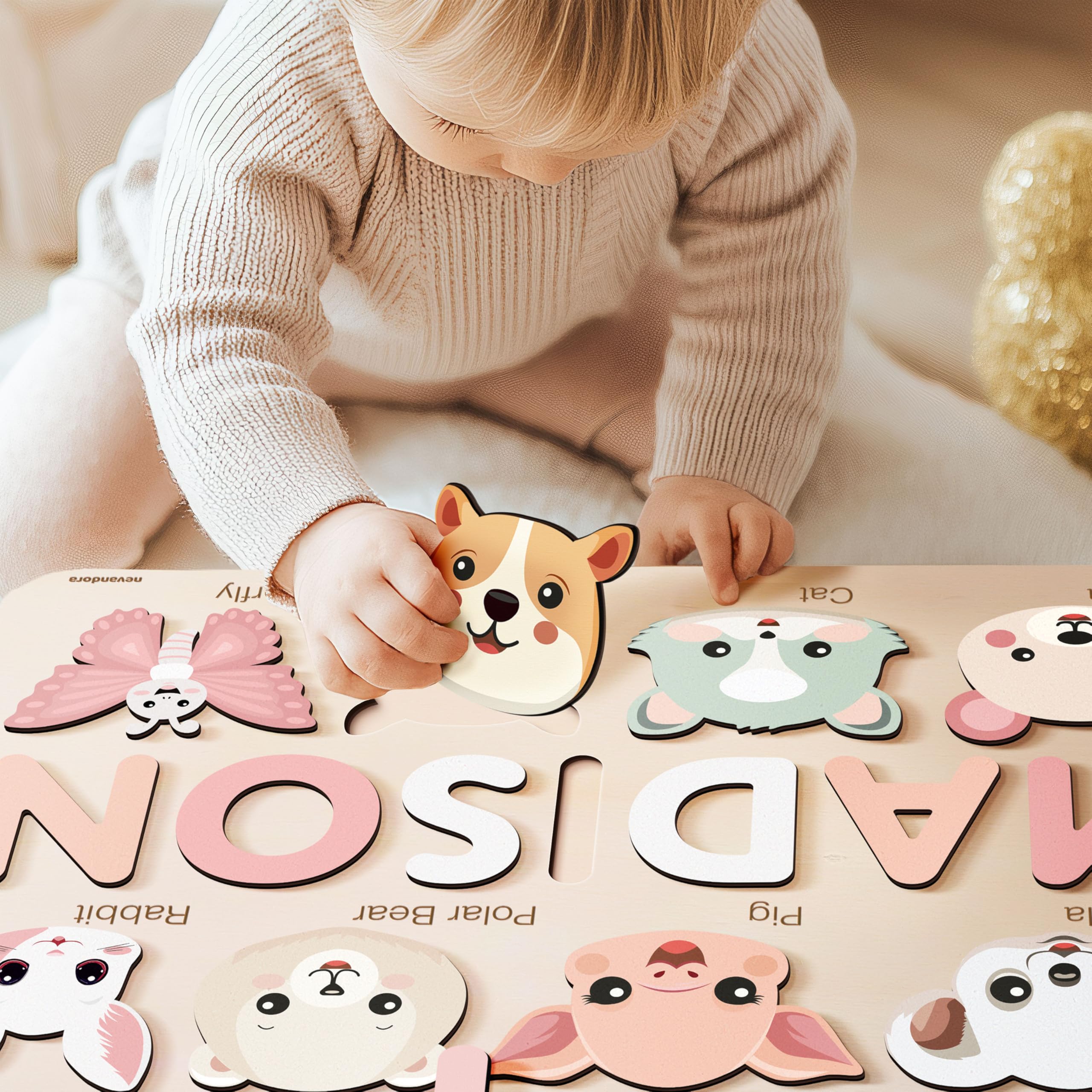 name puzzle animals cat dog rabbit nevandora product image