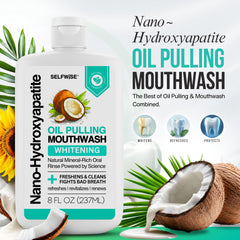 Oil pulling mouthwash for teeth and gums 8oz bottle