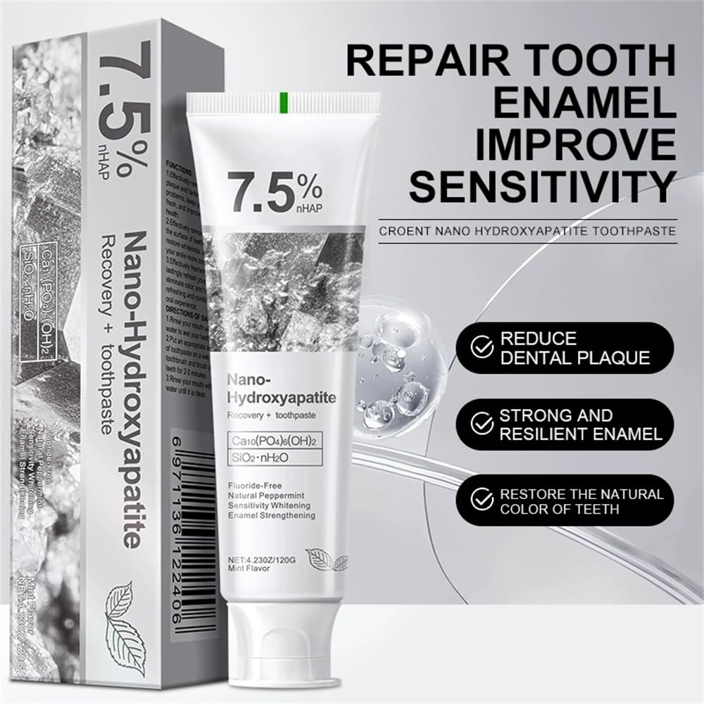 Mint flavored hydroxyapatite toothpaste for deep clean