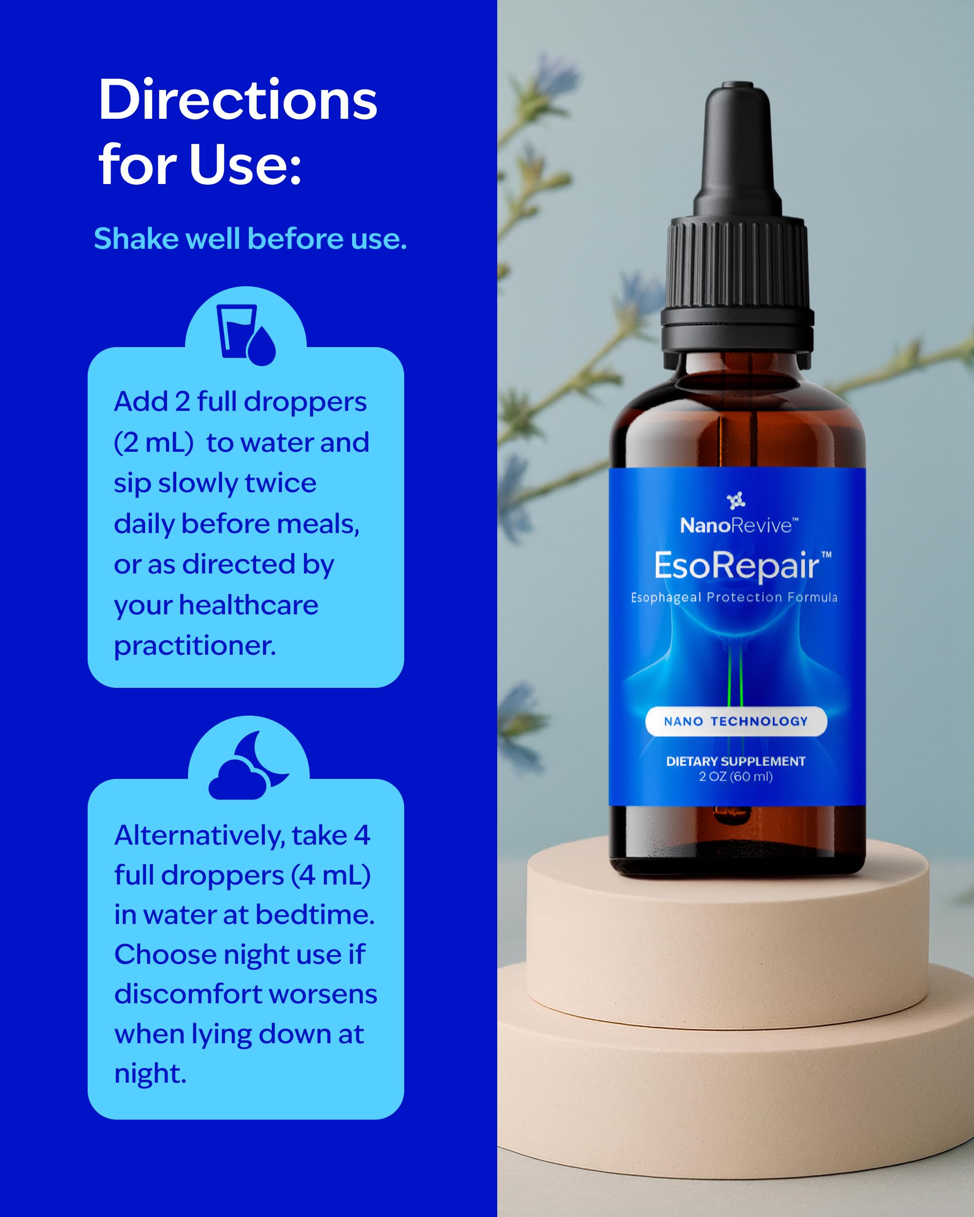 cGMP US manufacturing label for EsoRepair packaging