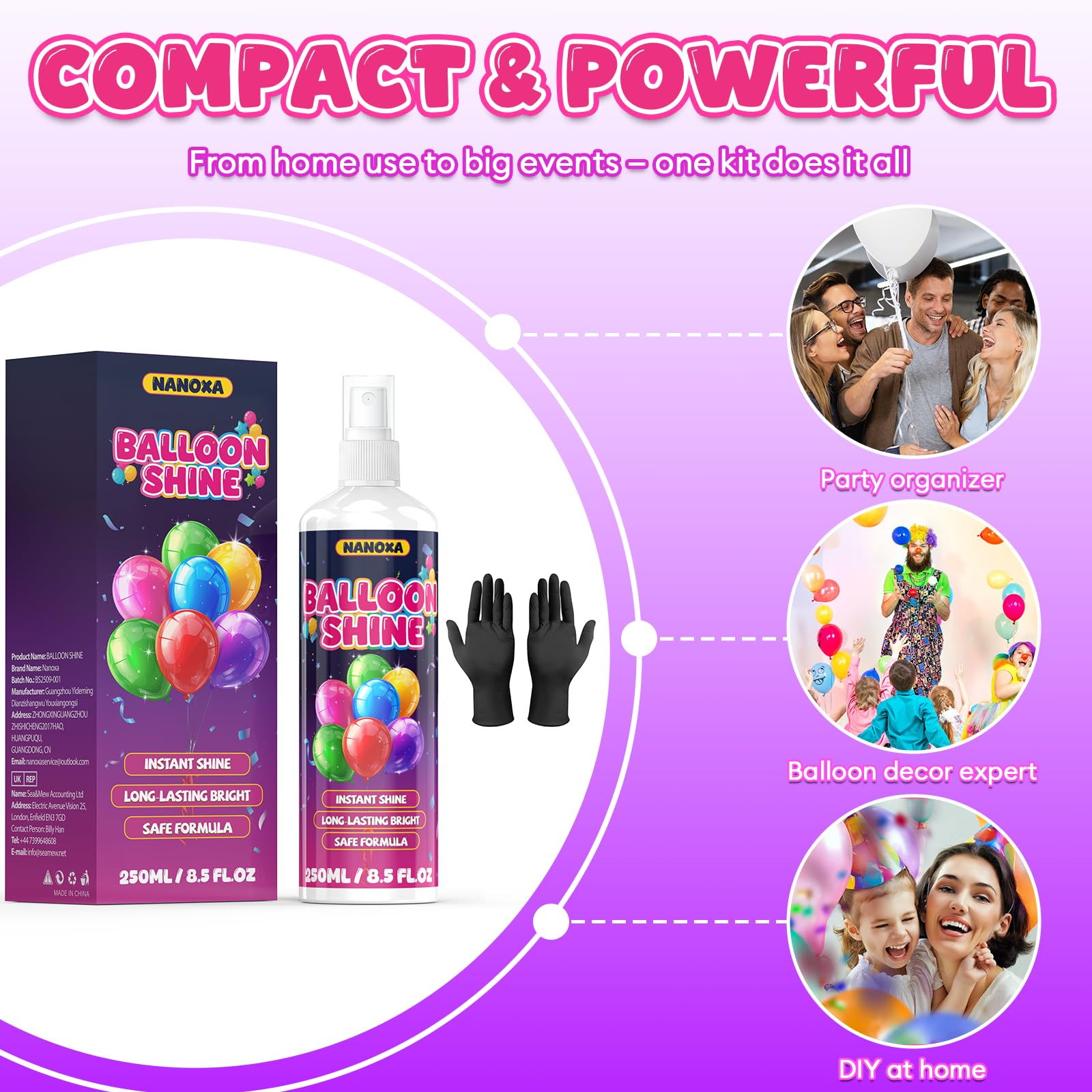 Party decor ready with Nanoxa Balloon Shine Spray