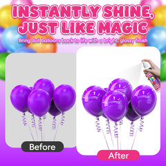 Water-resistant high-gloss balloon finish on latex balloons