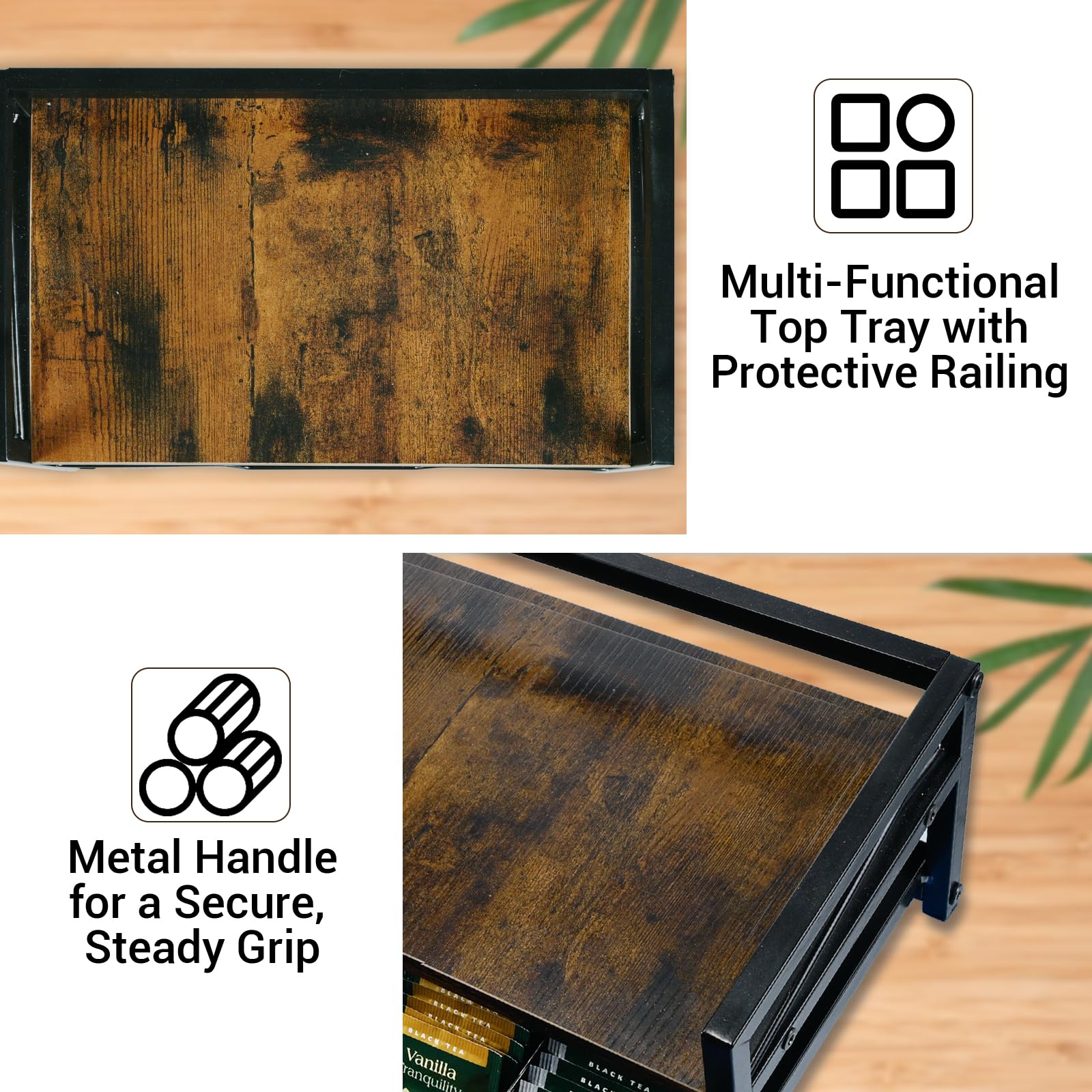 Side handles and top tray of NANXITU tea station chest