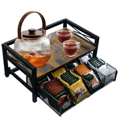 NANXITU tea holder organizer on countertop with eight compartments