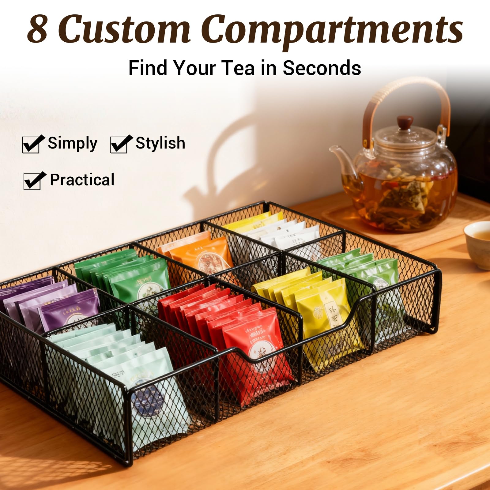 Sturdy metal frame and smooth wooden surface for easy cleaning