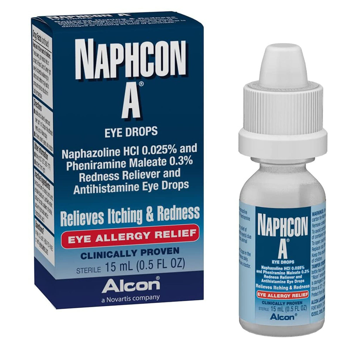 Naphcon A eye allergy relief drops 15 mL bottle