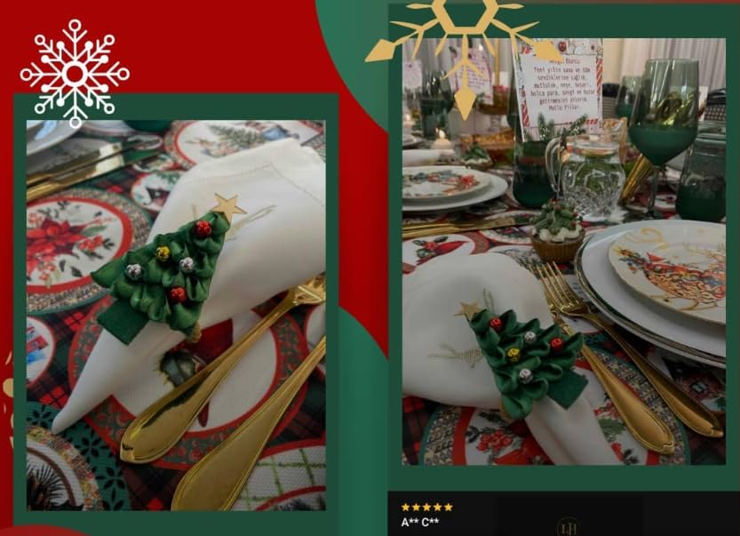 Set of six handmade napkin rings for gifts or hosting