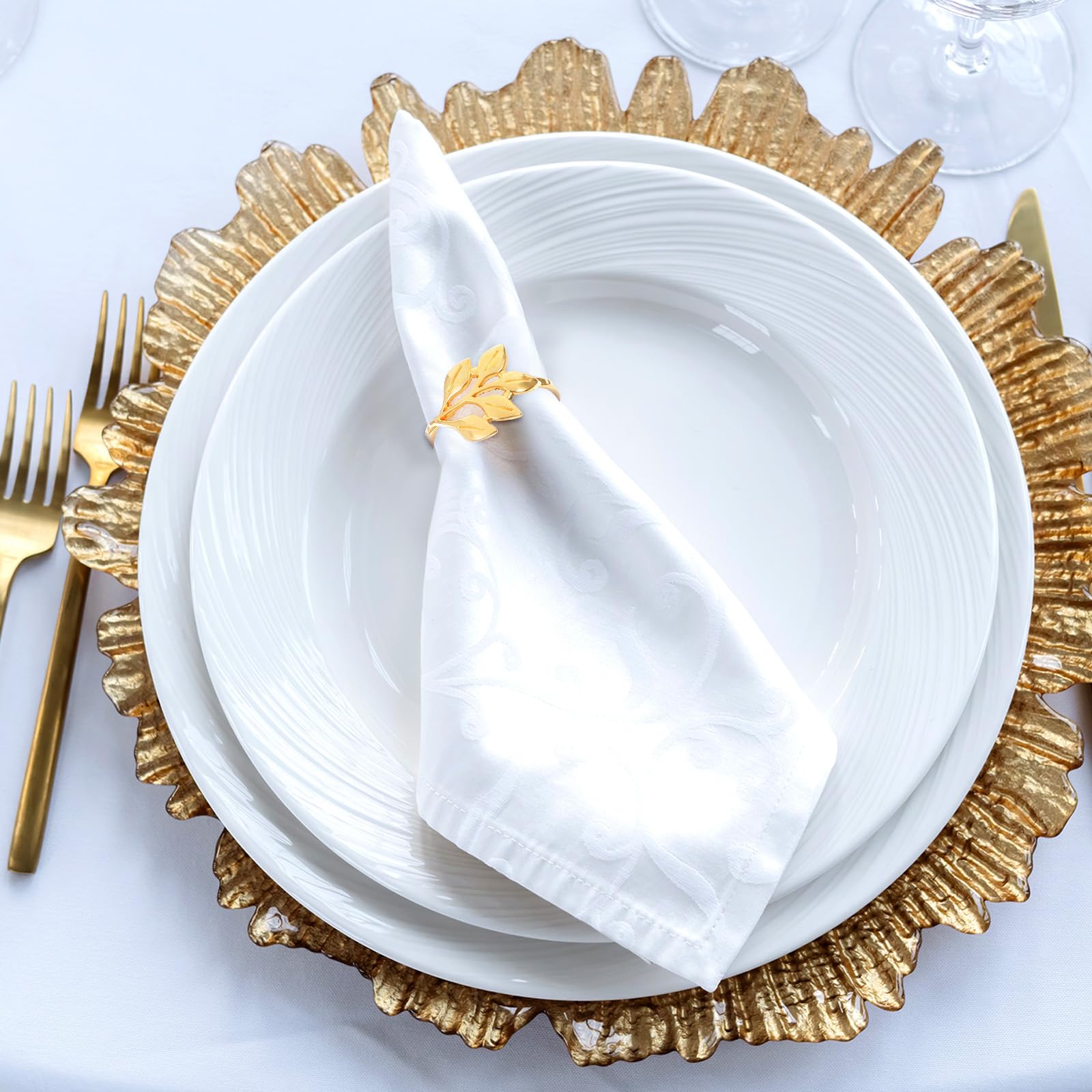 Leaf napkin rings multipurpose table decor