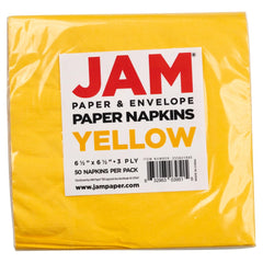 2-ply thick recyclable JAM PAPER napkins in yellow