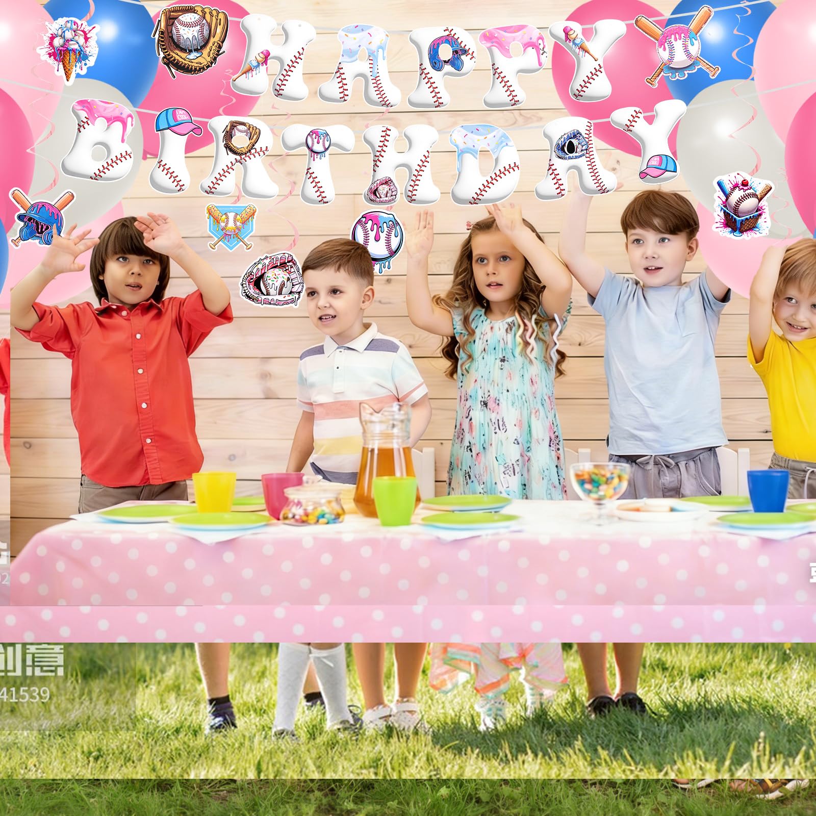 Napkins and forks image for Ice Cream Drip Baseball Birthday Decorations Set