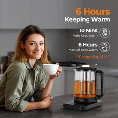 6 hour keep warm option HOLD button on Narcissus kettle