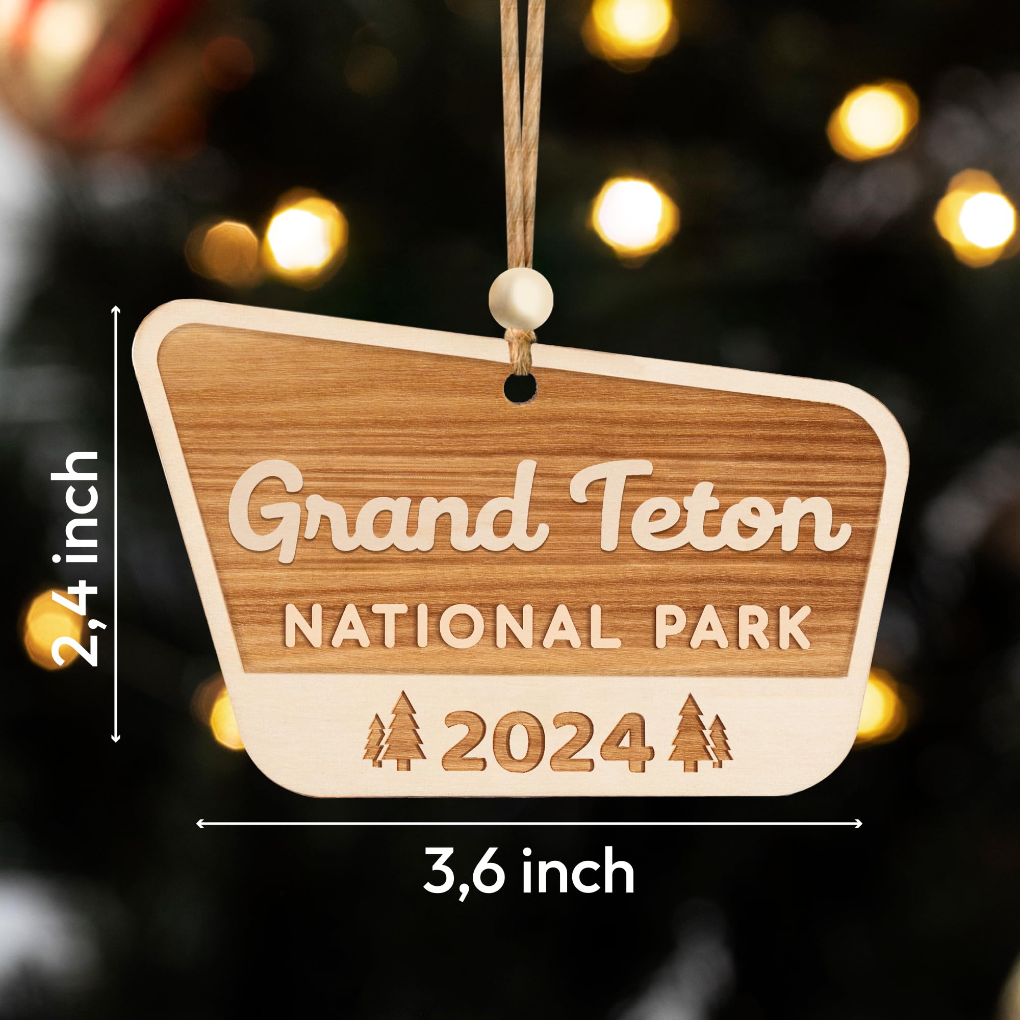 USA National Parks wood ornament gift