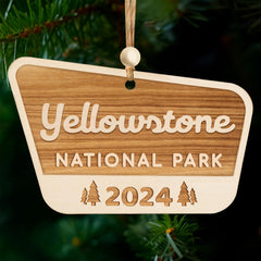 Yellowstone national park ornament 2024 keepsake close up