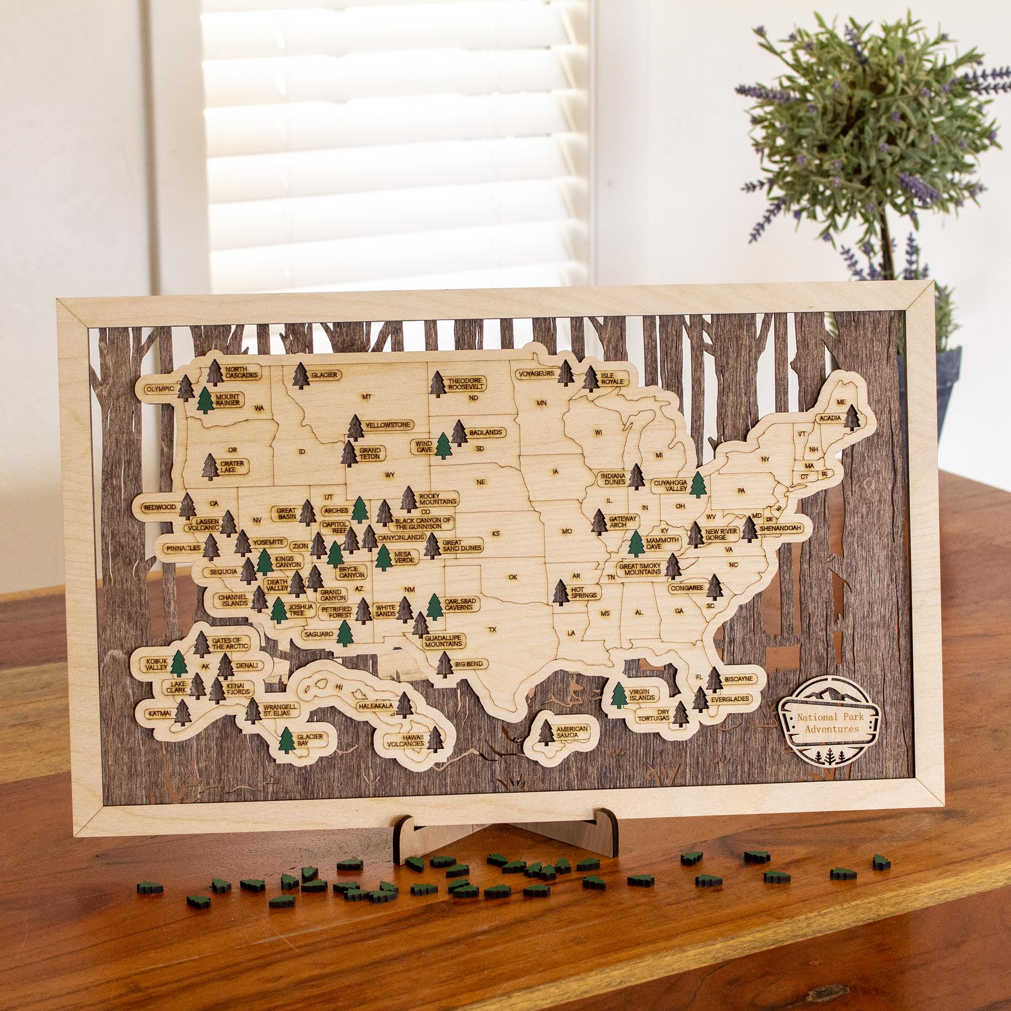 National Park Sign on wooden display with easel option