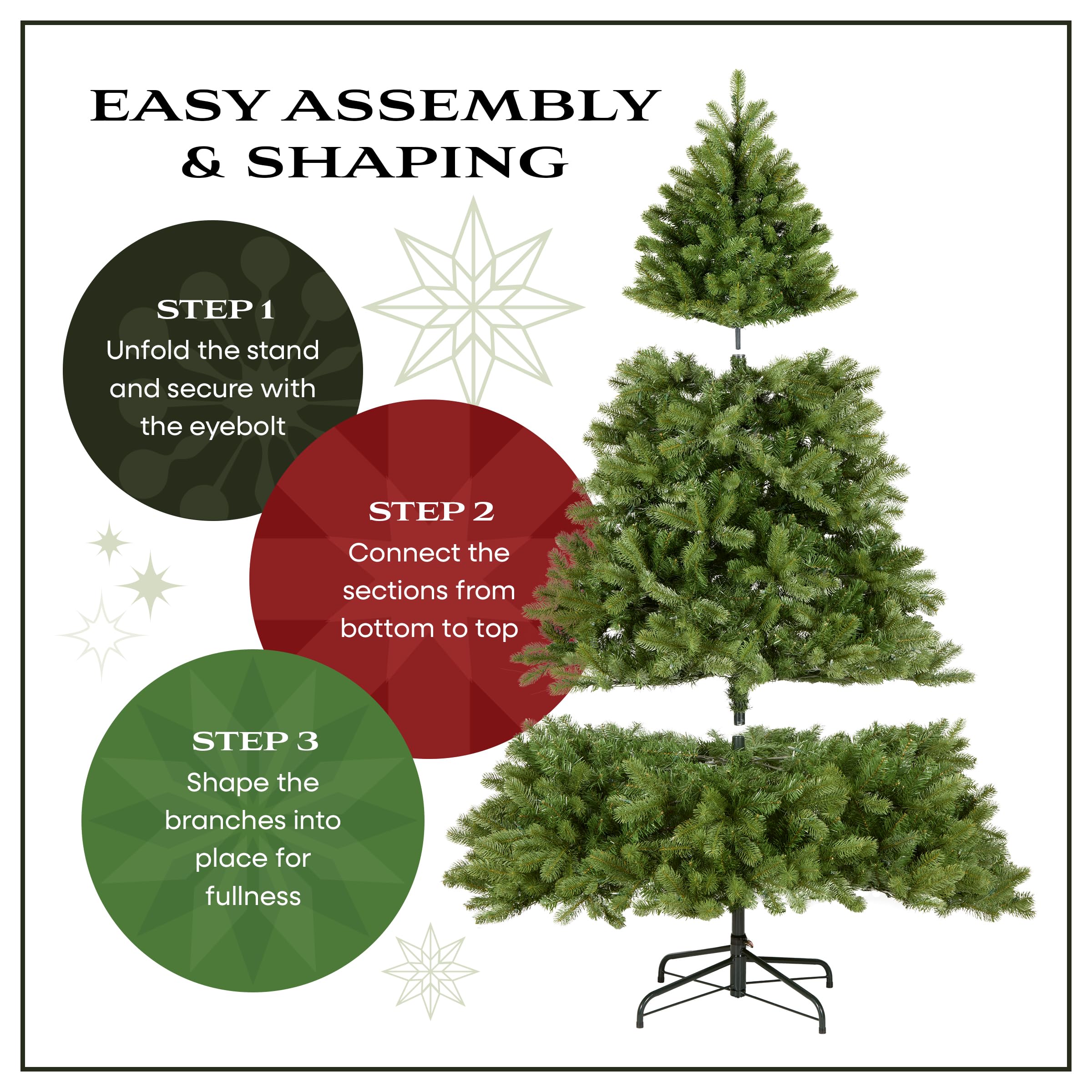 Green National Tree Company tree with stand included