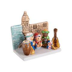 Handcrafted nativity by Peruvian artisans in clay