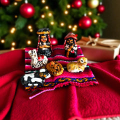 Mary figurine from Tiny Peruvian Nativity Scene Peru