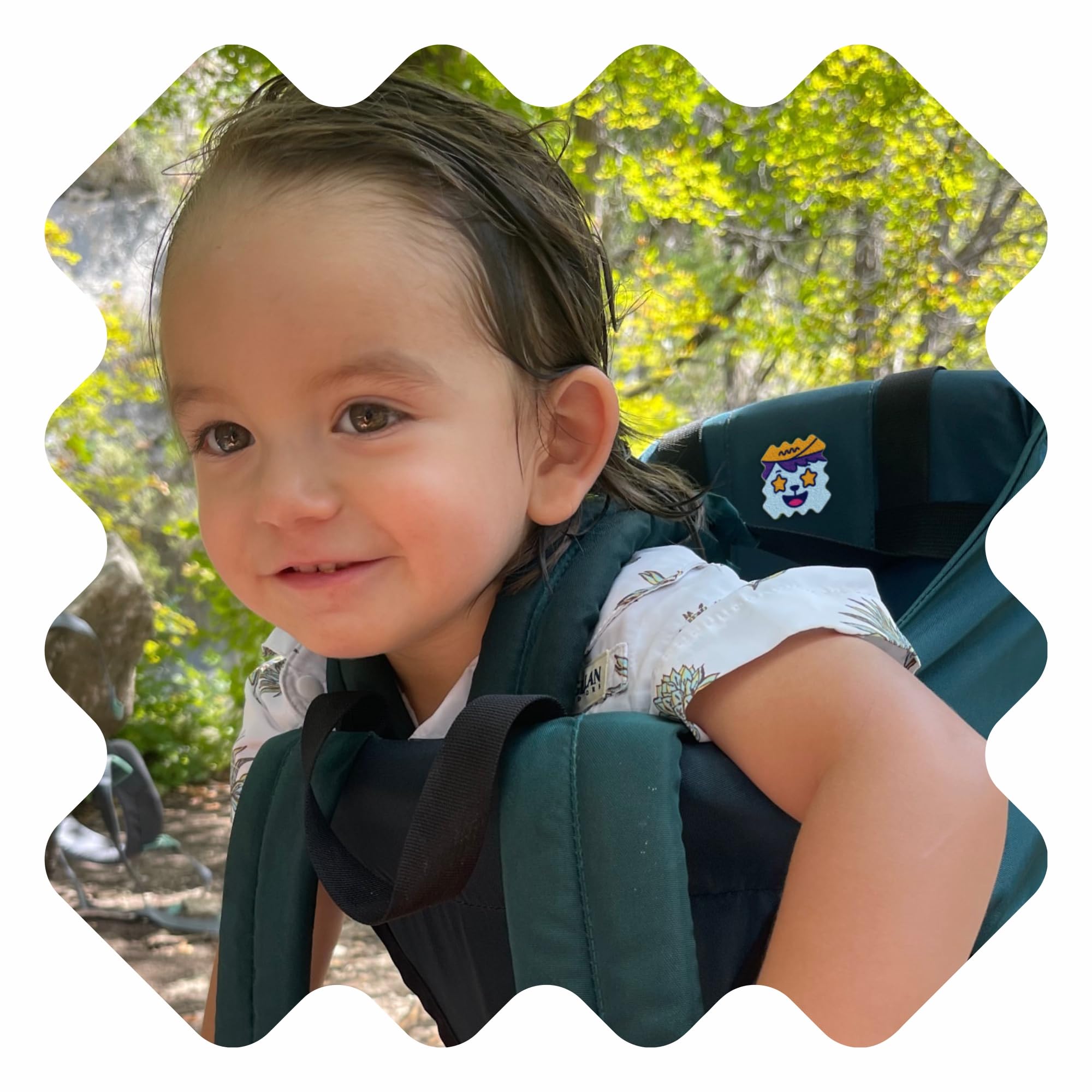 Kids wearing colorful Buzz Patch outdoors
