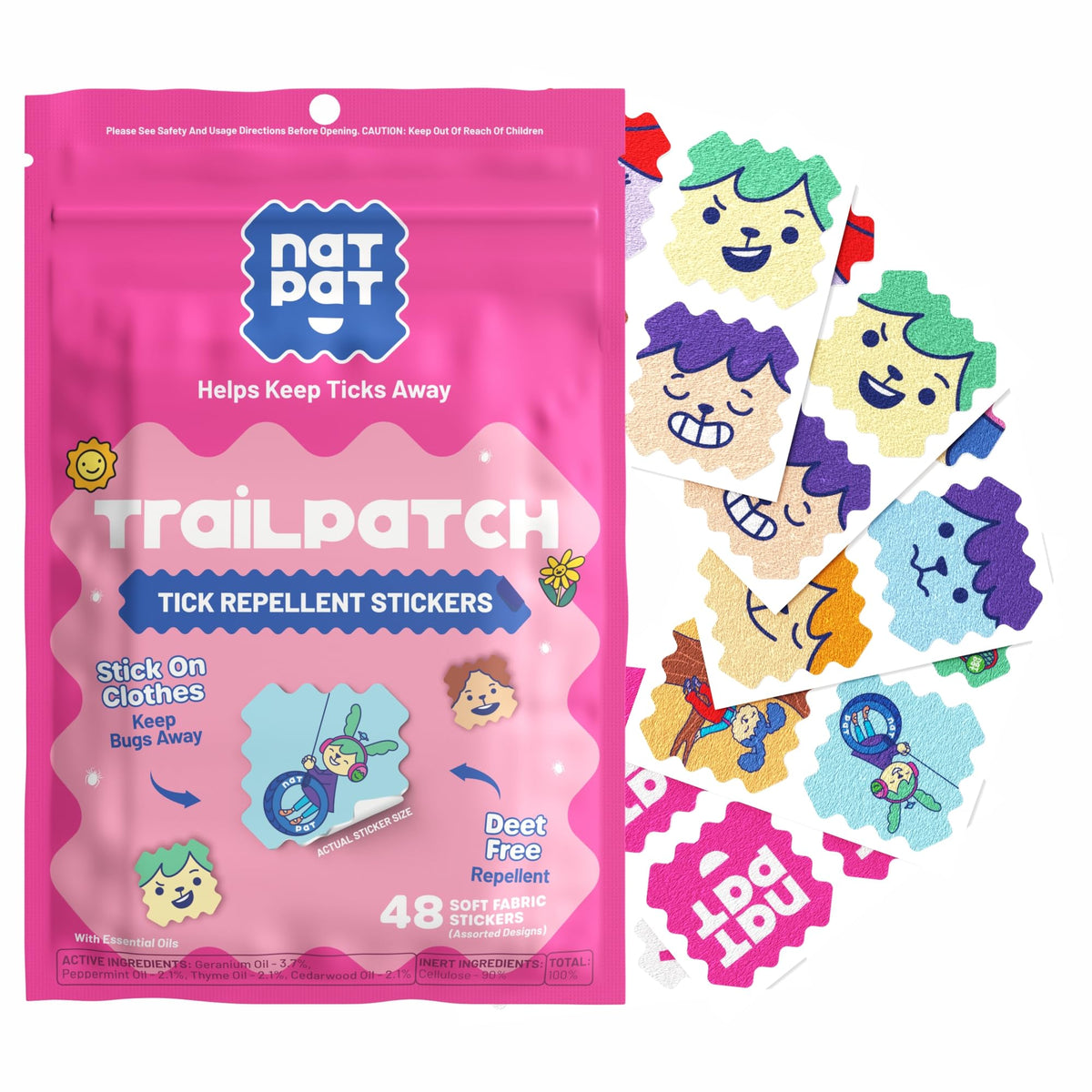 NATPAT TrailPatch Tick Stickers for Kids packaging