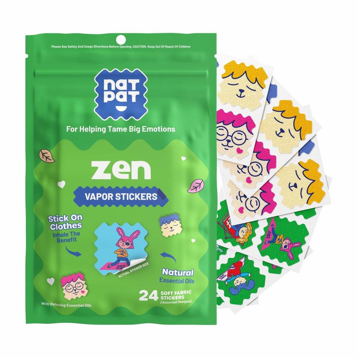 NATPAT Zen Patch mood calming stickers for kids product packaging