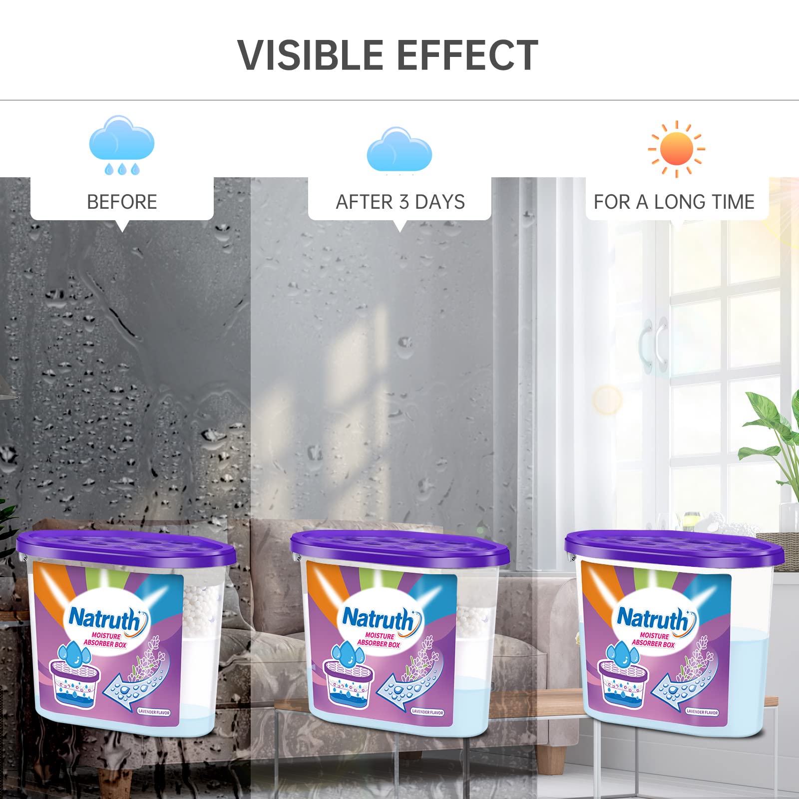 NATRUTH visible water collection in moisture absorber box