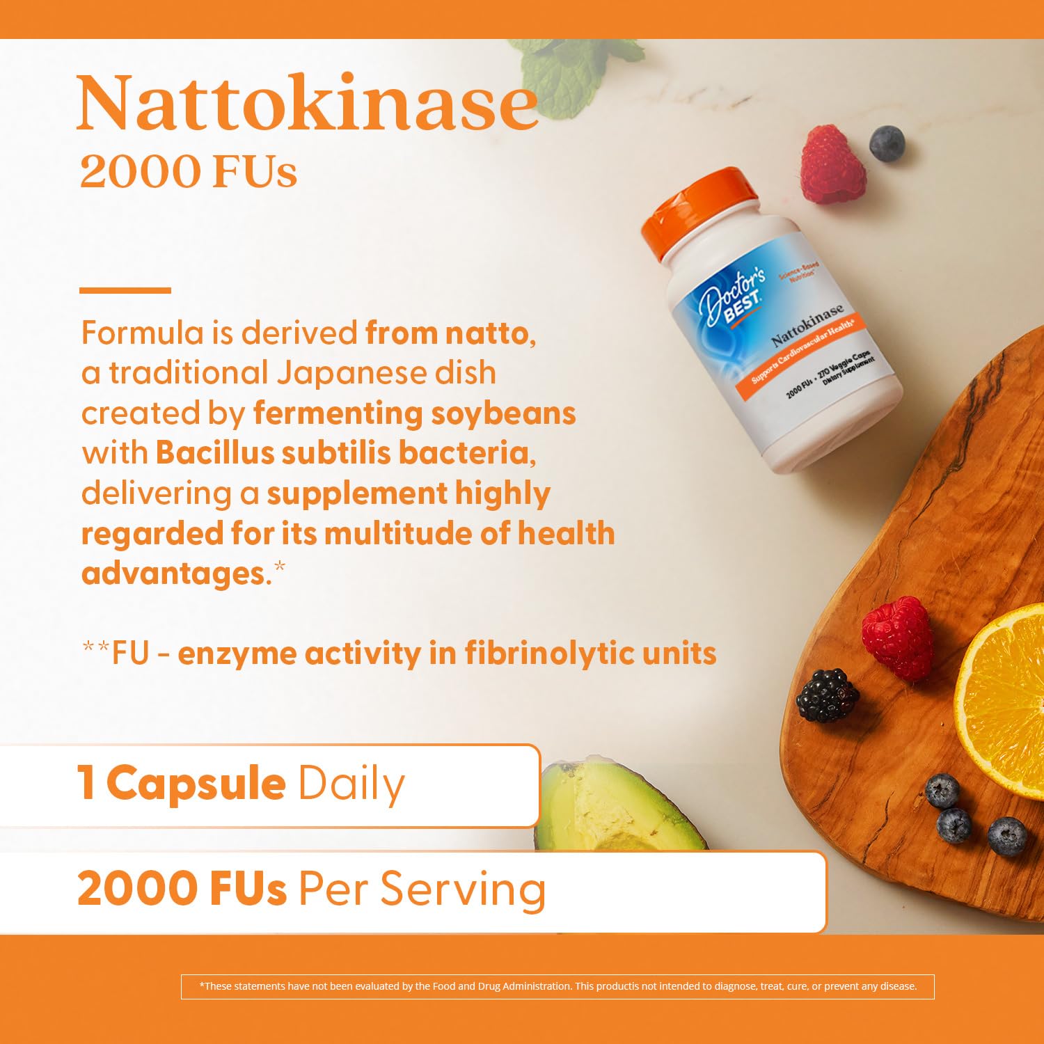 270 count veggie capsules nattokinase packaging