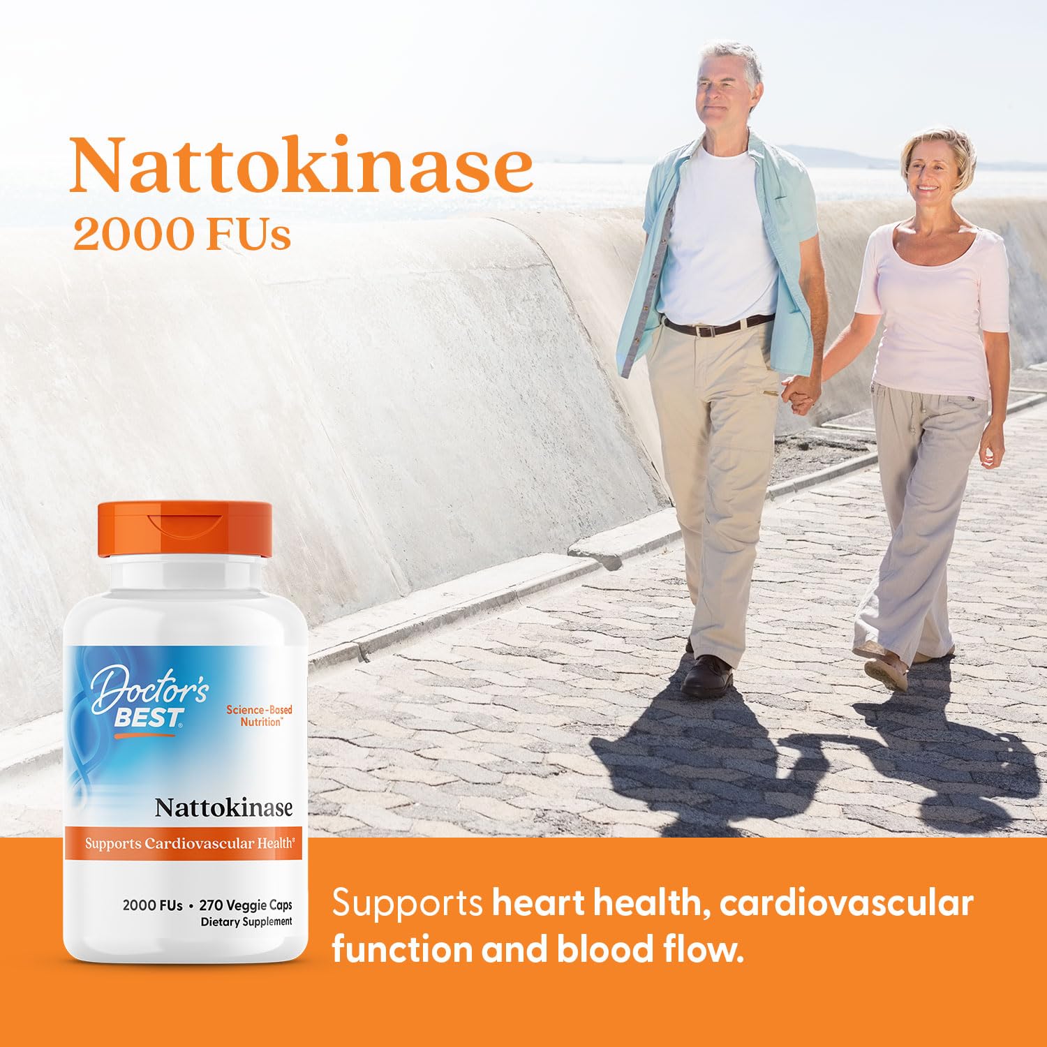 Doctor's Best nattokinase circulatory support capsules