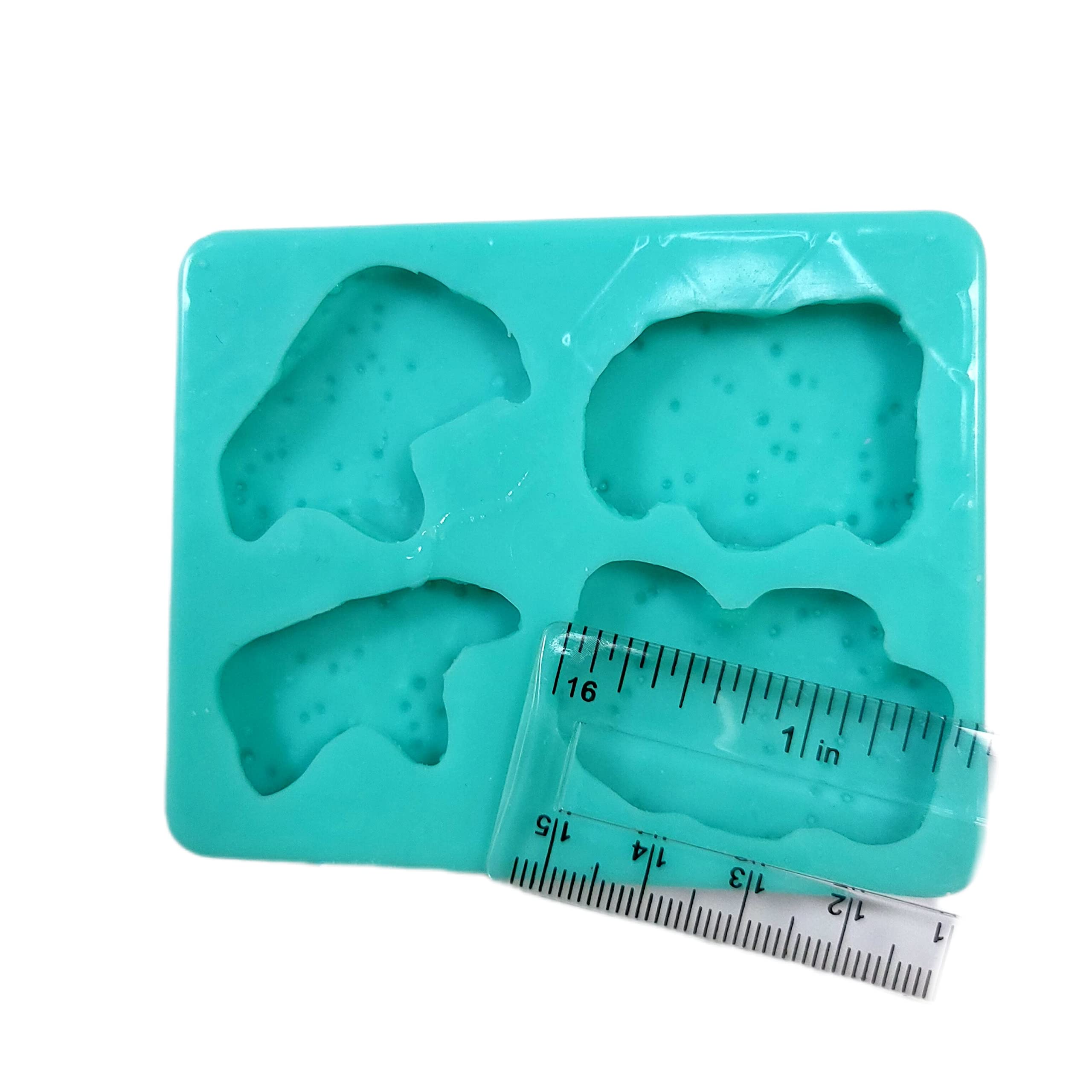 Animal cookie silicone mold four cavities used for soap and clay crafts
