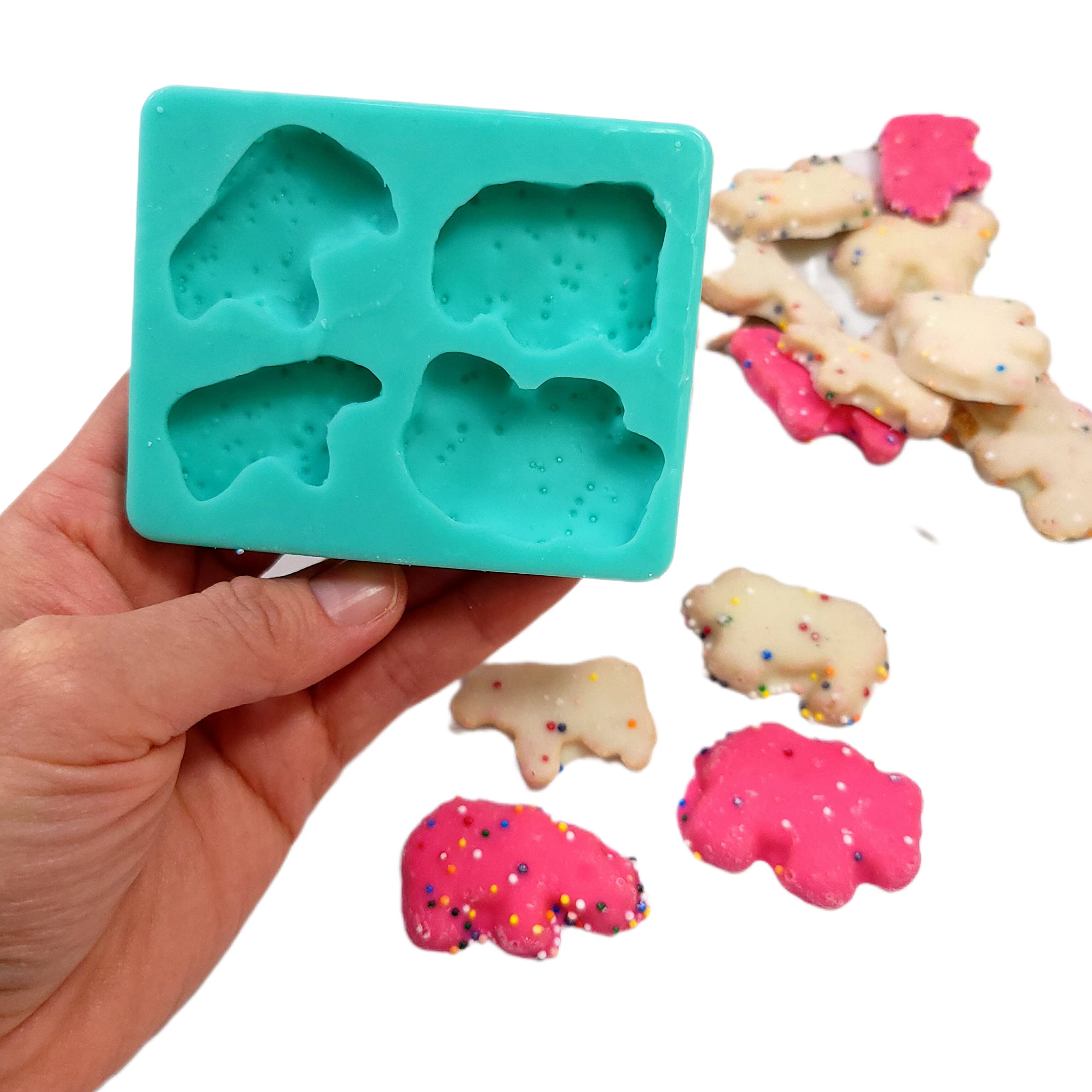 Natucraft frosted animal cookie 4 cavity silicone mold product image