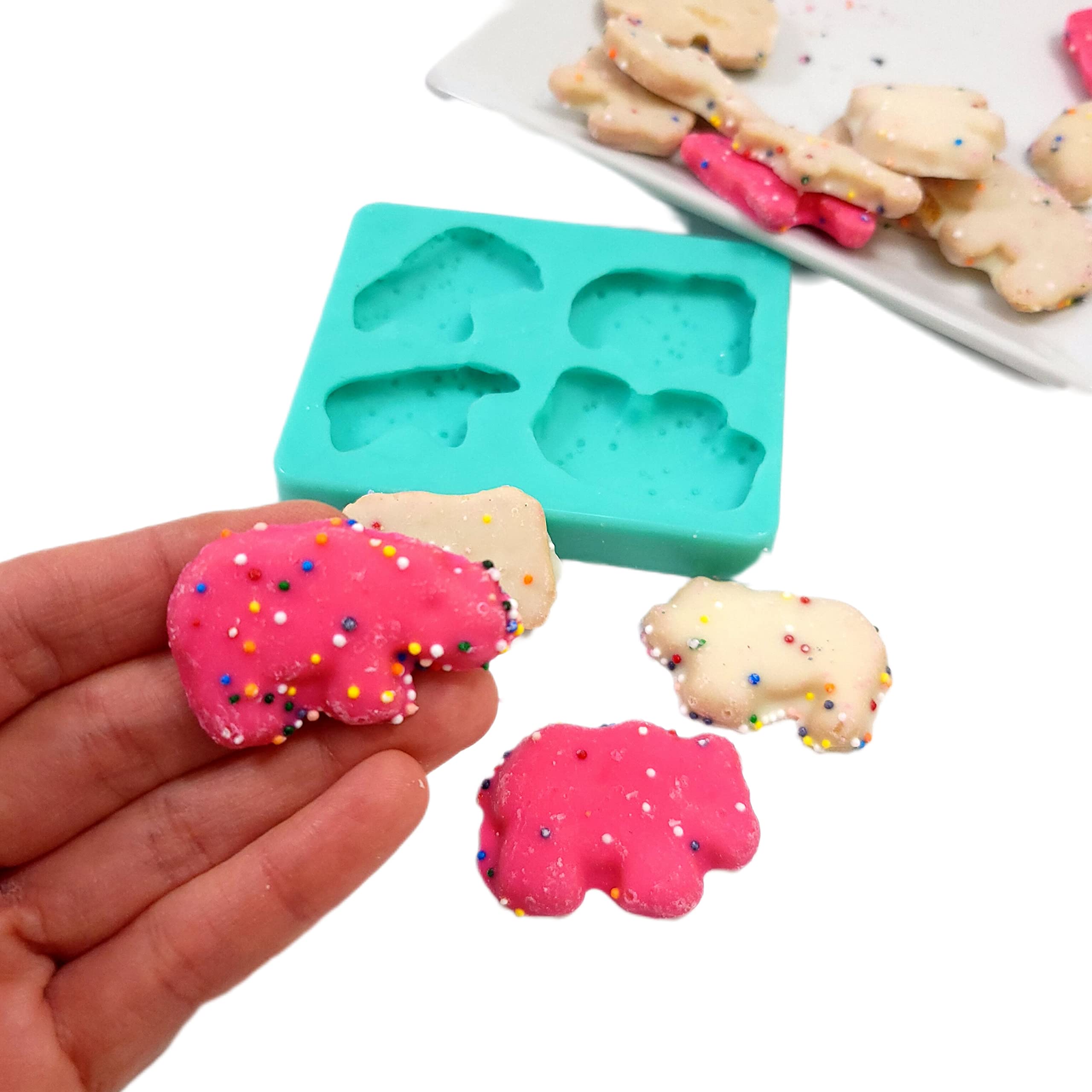 NC034 silicone mold for wax melts and resin showing four cavity design