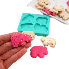 NC034 silicone mold for wax melts and resin showing four cavity design