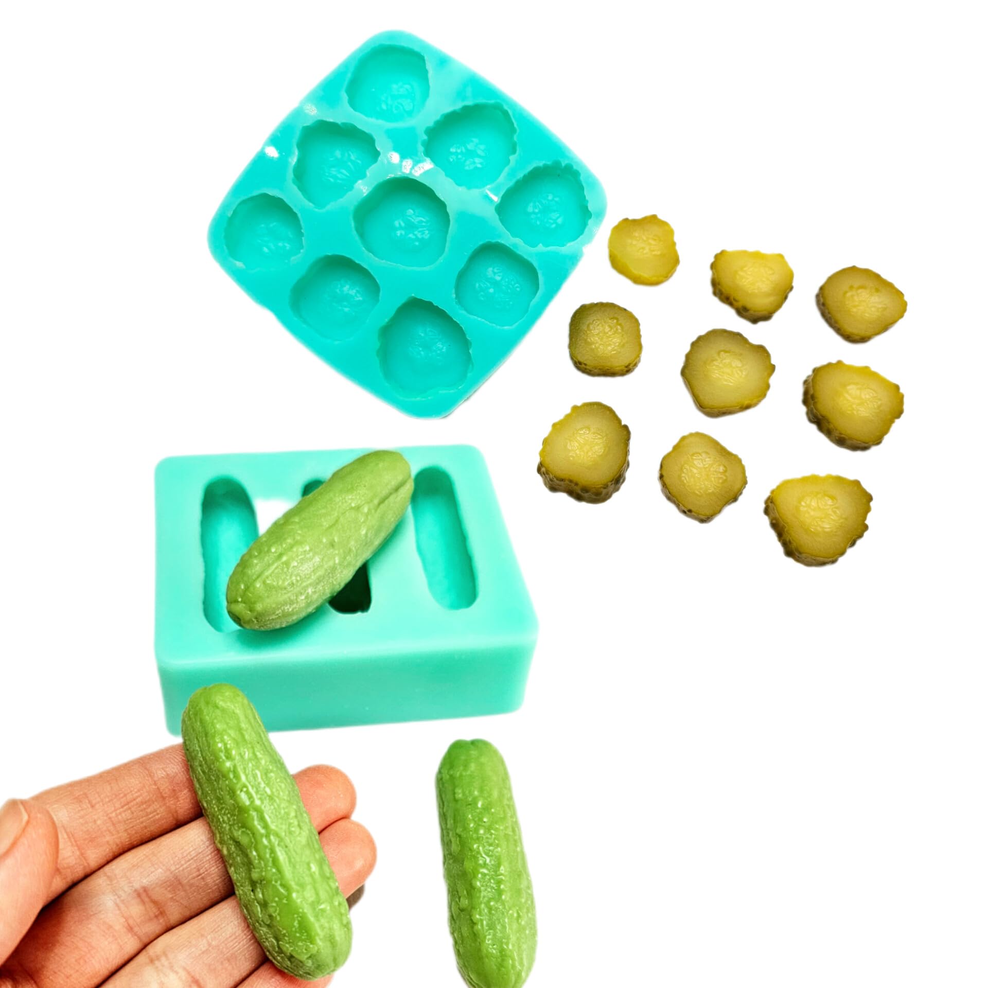 natucraft silicone pickle molds turquoise blue 3-cavity