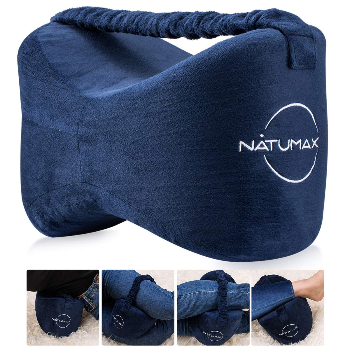 NATUMAX knee pillow for side sleepers between legs memory foam
