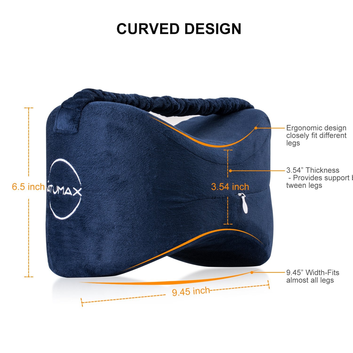 NATUMAX knee pillow includes sleep mask and ear plugs