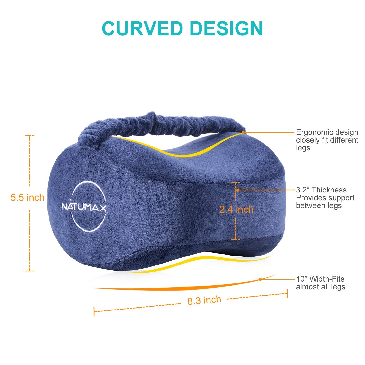 Breathable machine washable cover on knee pillow