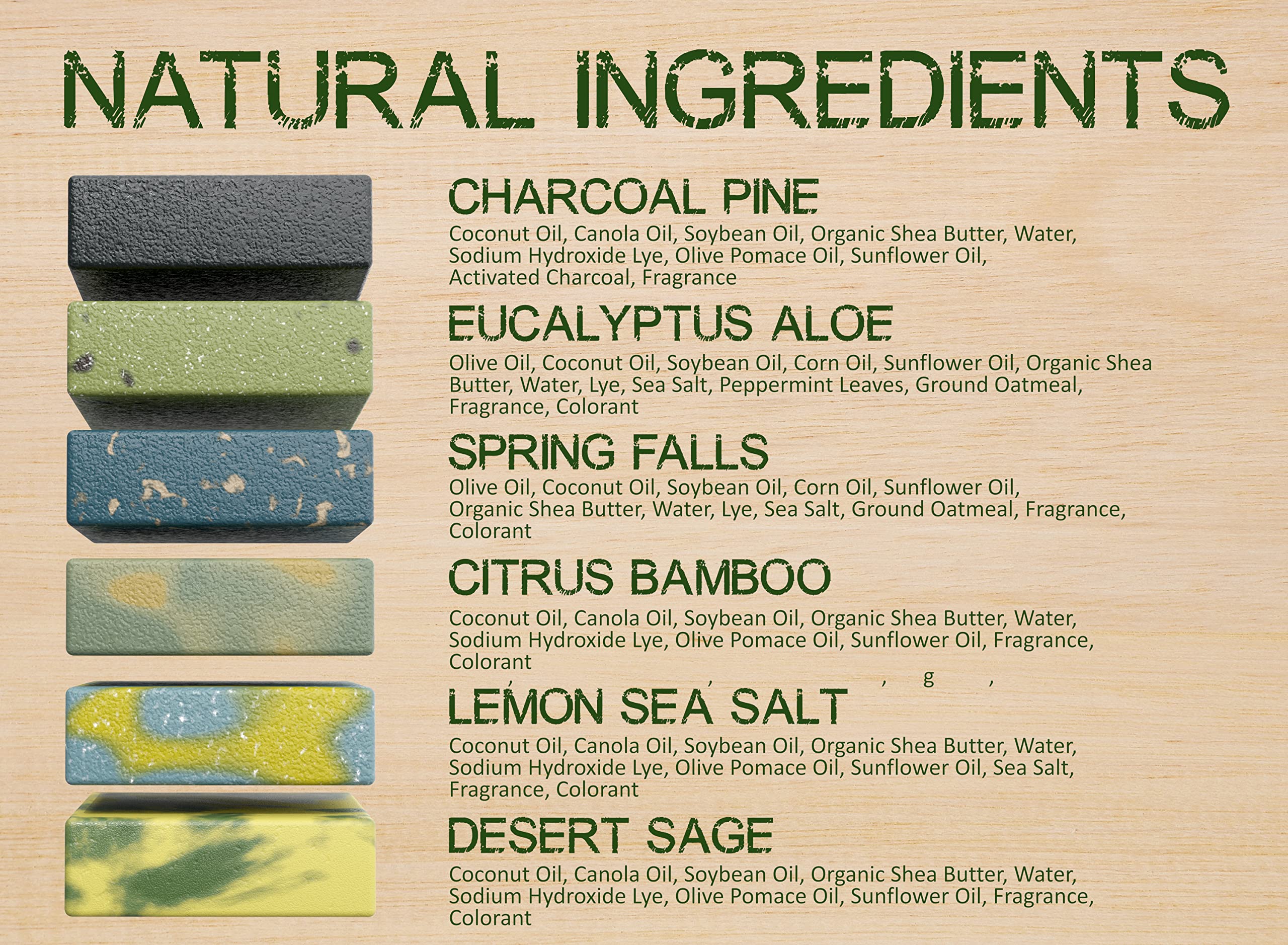 NATURAL AMERICAN ELEMENTS men's bar soap Lemon Sea Salt 5 oz