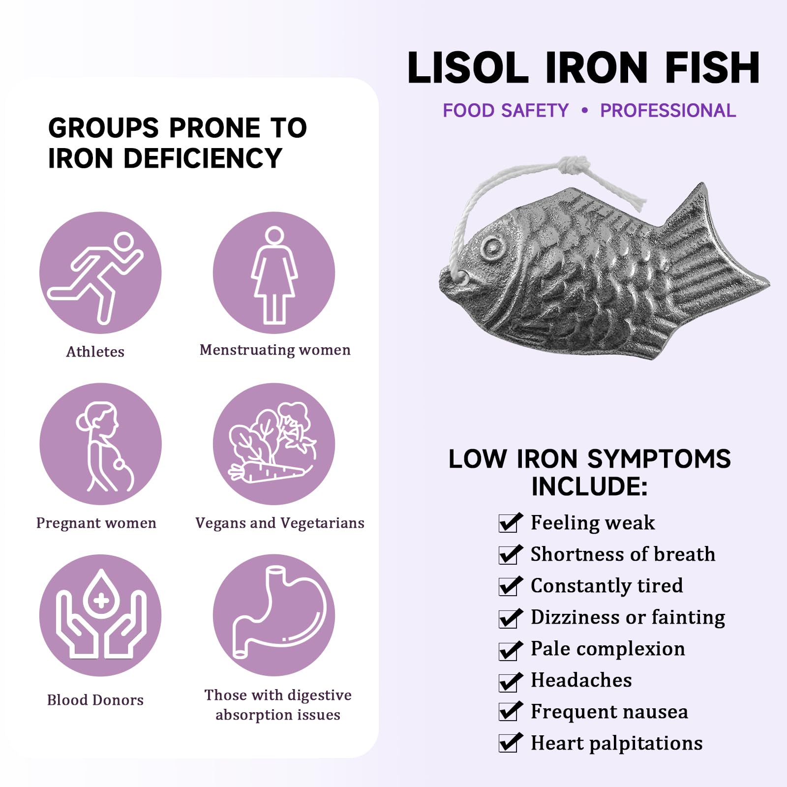 Natural bioavailable iron source suitable for meals and water