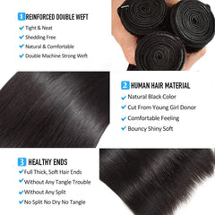 Natural black straight hair bundle 30 inch 50g