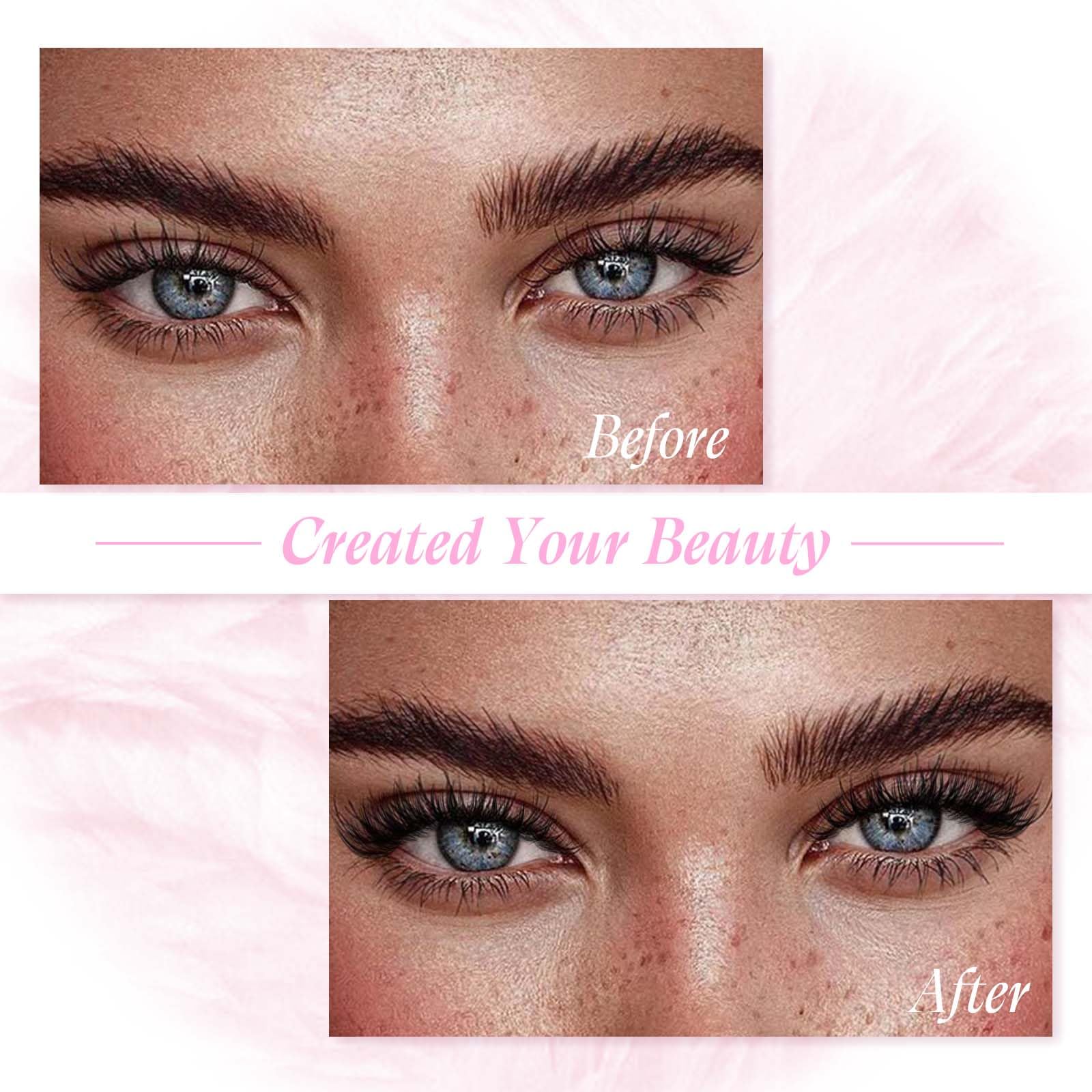 natural cluster eyelashes dcurl closeup