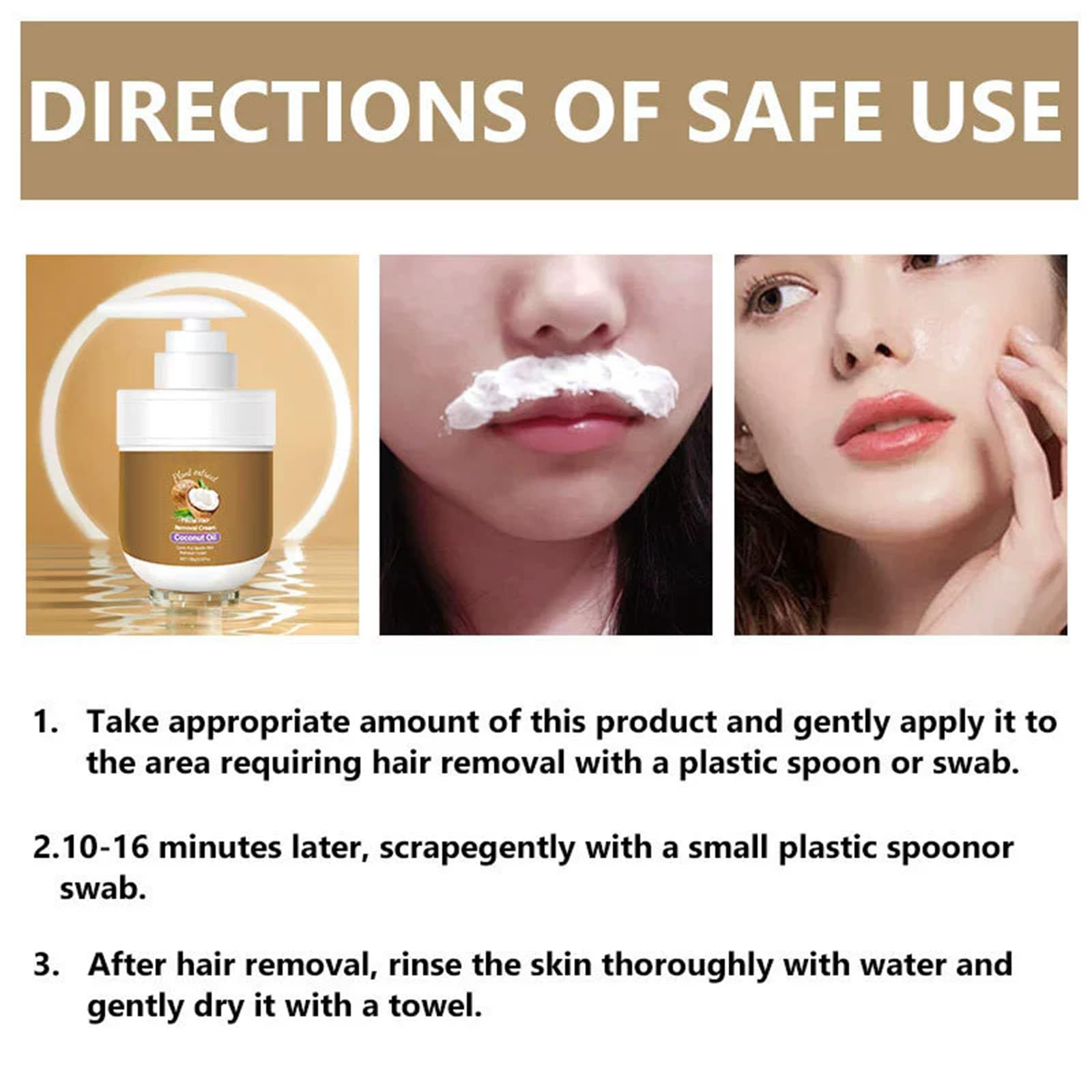 Natural coconut extract remover cream packaging front