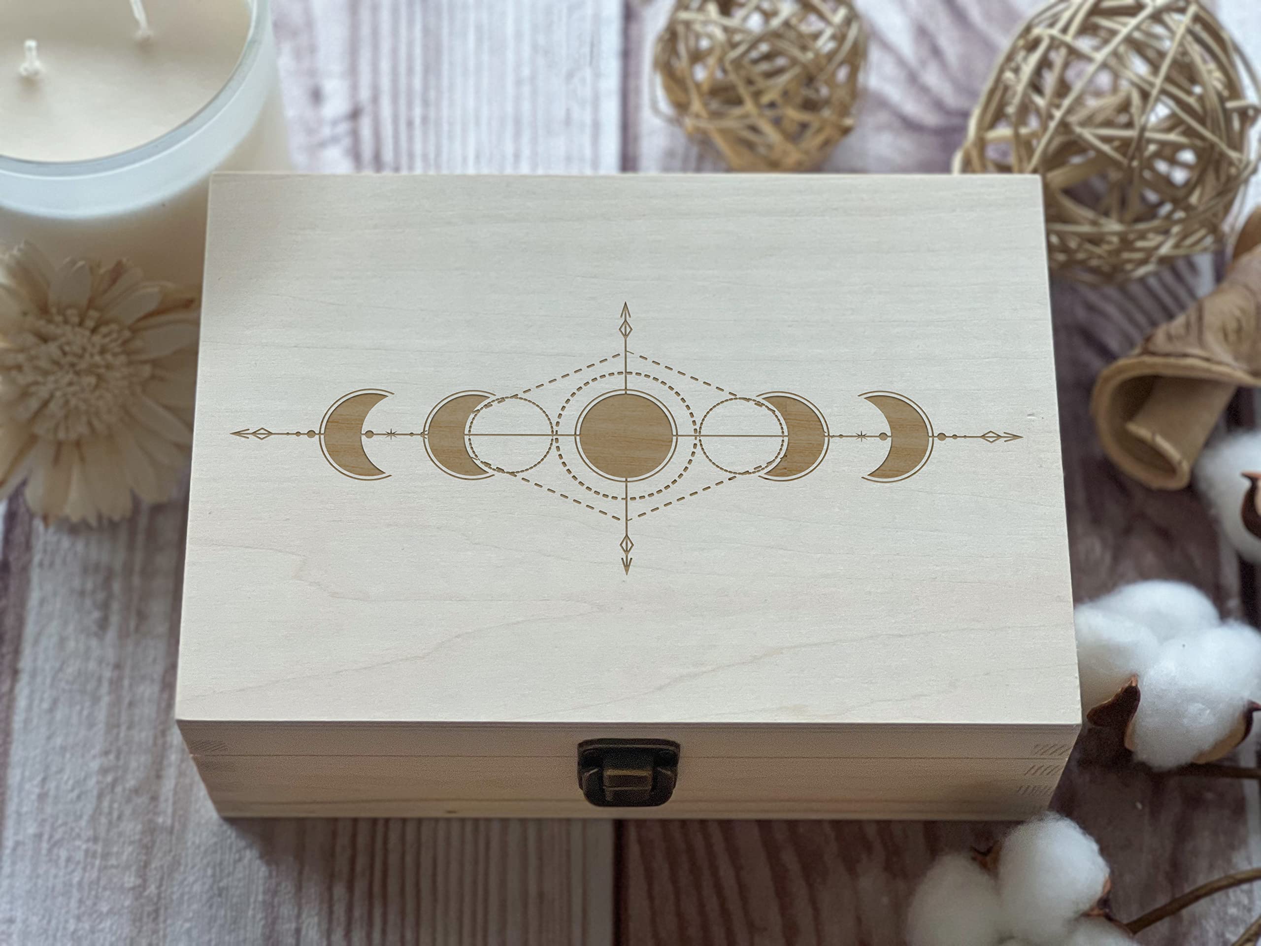 Interior suede-lined pocket of Crescent Moon Box