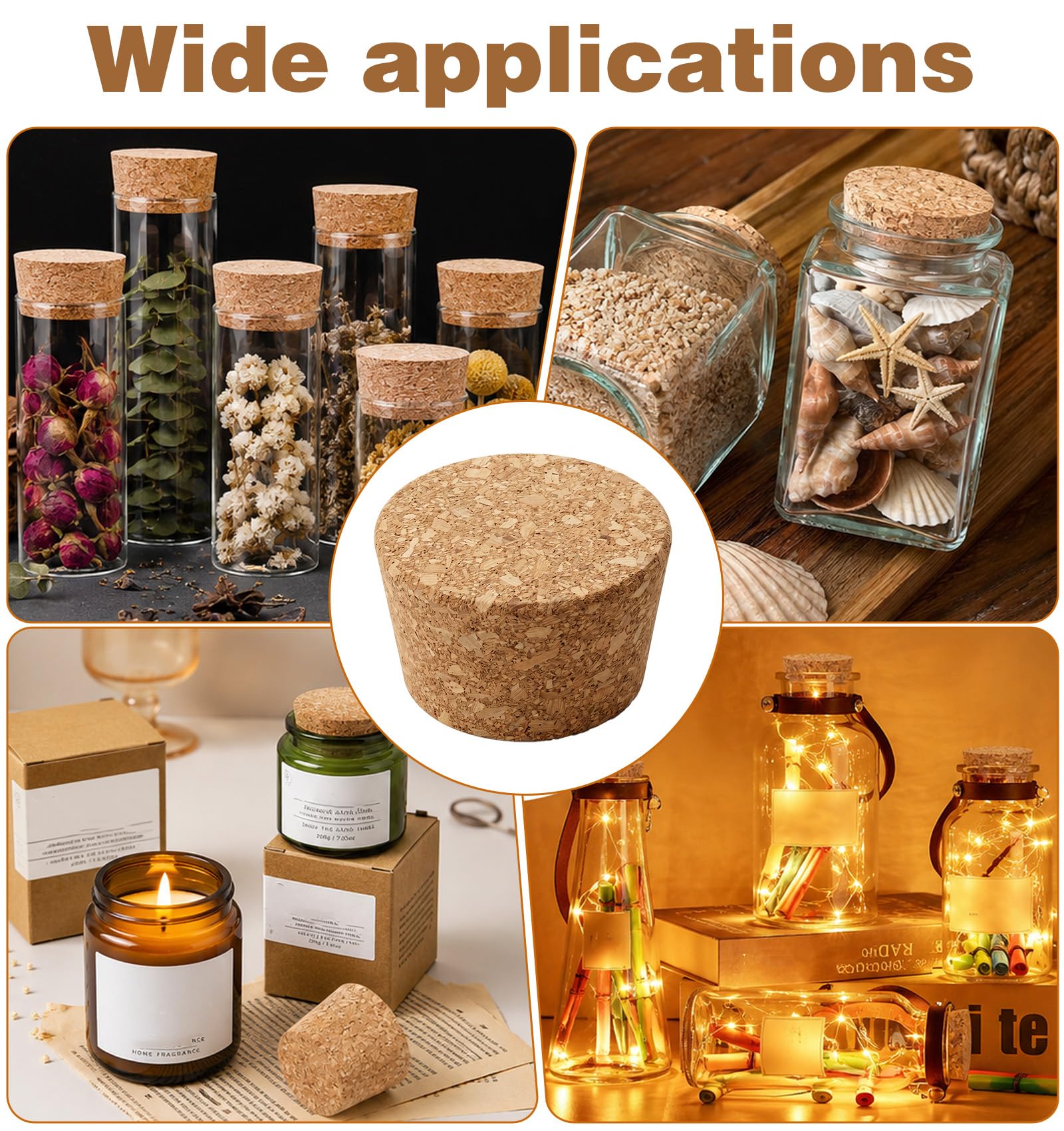 Natural cork material wooden stopper