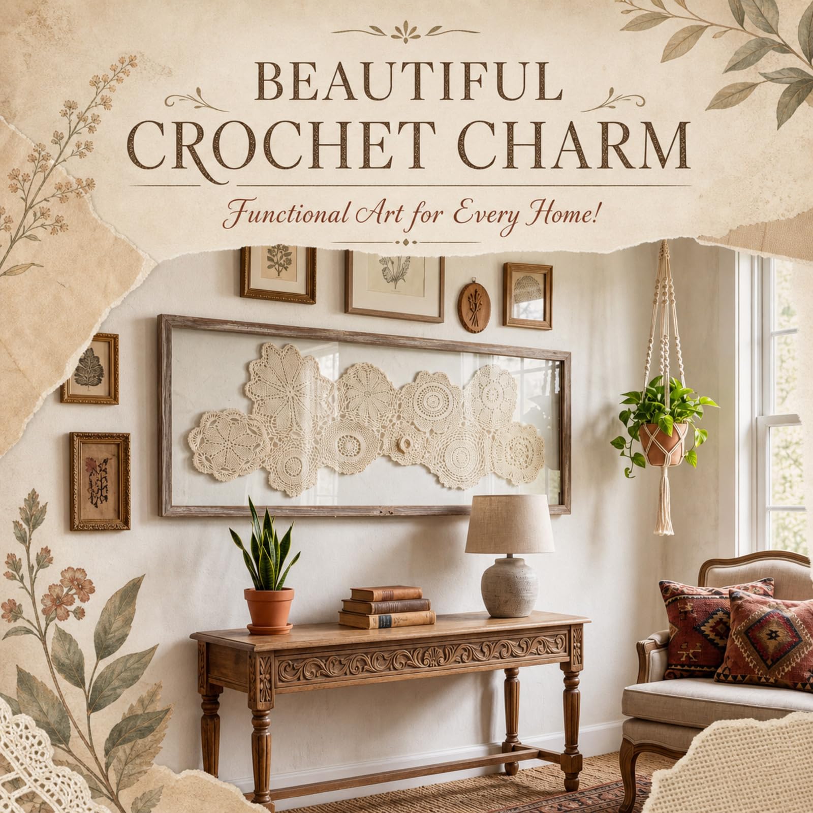 Boho styling crochet lace table runner for dining tables